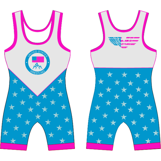 Pink USA Wrestling Singlet